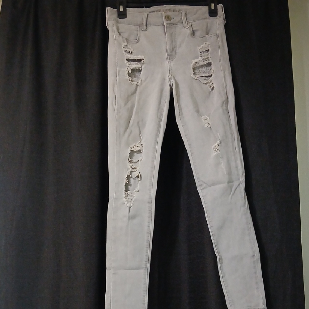 American Eagle Outfitters Light Gray Denim Jeans